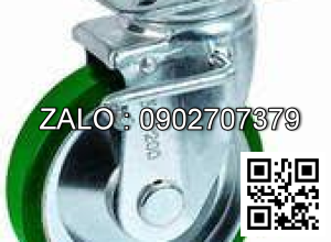 Bánh xe đẩy FSL150 PU xanh khóa Ø150x42 mm