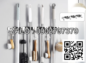 Móc treo tường 4 ngăn treo cây lau nhà