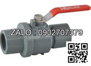 Van khóa nước nhựa tay vặn Inox màu đỏ 42 Tiền Phong