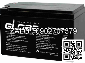 Bình ắc quy khô 12V - 20AH WP 20-12IE Globe kích thước : 181x76x167mm