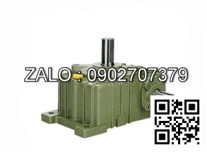 Hộp giảm tốc dạng úp ( nằm ) trục vít - bánh vít Yushen vỏ gang , size : 60 , tỉ số truyền 1/25 trục cốt ra hướng lên trên Model : WPO