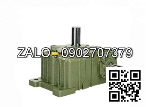 Hộp giảm tốc dạng úp ( nằm ) trục vít - bánh vít Yushen vỏ gang , size : 250 , tỉ số truyền 1/25 trục cốt ra hướng lên trên Model : WPO
