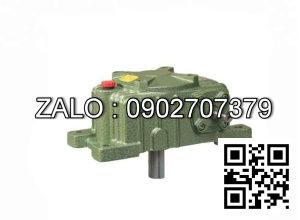 Hộp giảm tốc dạng úp ( nằm ) trục vít - bánh vít Yushen vỏ gang , size : 50 , tỉ số truyền 1/15 trục cốt ra hướng xuống dưới Model : WPX