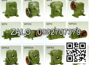 Hộp giảm tốc dạng đứng trục vít - bánh vít Yushen vỏ gang , size : 50 , tỉ số truyền 1/10 mặt bích ( mặt loa ) nằm bên dưới Model : WPDS