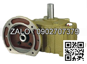 Hộp giảm tốc dạng úp có mặt loa trục vít - bánh vít Yushen vỏ gang , size : 100 , tỉ số truyền 1/15 trục cốt ra hướng lên trên Model : WPDO