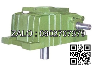 Hộp giảm tốc dạng vuông góc thân đứng vỏ gang , size : 50 , tỉ số truyền 1/60 cốt đầu ra úp xuống phía dưới Model : UW ( WPX )