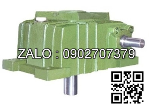 Hộp giảm tốc dạng vuông góc thân đứng vỏ gang , size : 200 , tỉ số truyền 1/10 cốt đầu ra úp xuống phía dưới Model : UW ( WPX )