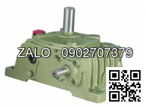 Hộp giảm tốc dạng vuông góc thân đứng vỏ gang , size : 40 , tỉ số truyền 1/20 cốt đầu ra chỉ lên phía trên Model : VW ( WPO )