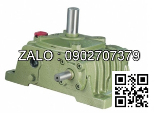 Hộp giảm tốc dạng vuông góc thân đứng vỏ gang , size : 175 , tỉ số truyền 1/20 cốt đầu ra chỉ lên phía trên Model : VW ( WPO )