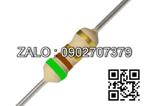 Điện trở 5 vòng màu, 5.1 Ohm-2+-1%