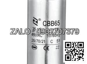 Tụ điện CBB65, 35uF - 450V, phi 50x100mm