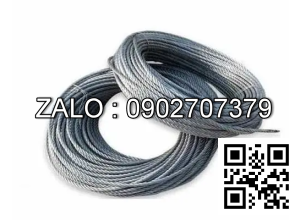 Cáp thép mạ kẽm DP8K, phi 11, xoắn trái LHOL, 2160N/mm2