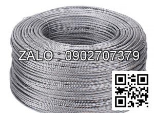 Cáp thép mạ kẽm DP8K, phi 9, xoắn phải