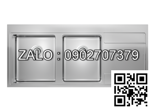 Chậu rửa bát 2 hố, có bàn chờ KONOX Topmount UNICO 11652