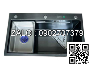Chậu rửa bát Kagol KND7545 1 hố nano đen (750x450x230 mm)