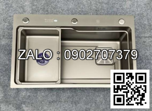 Chậu rửa bát KAGOL KNB7546 một hố Nano bạc (750 x 460 x 240 mm)