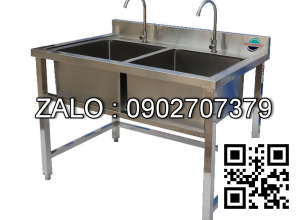 Chậu rửa công nghiệp 2 hố 1200 x 750 x 800