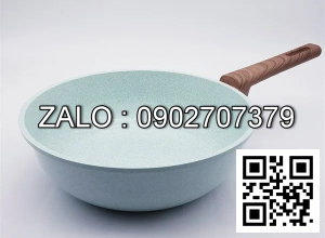 Chảo nhôm chống dính xanh đá Lacena size 27cm SH22325