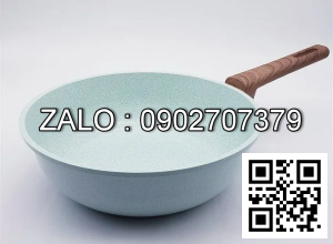 Chảo nhôm sâu lòng chống dính xanh đá Lacena Size 30cm SH22324