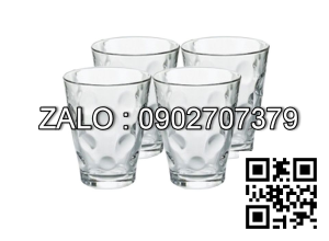 Set 4 cốc thủy tinh 315 ml họa tiết tròn (Kiện 12 cái)