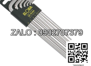 Bộ lục giác hệ mét 9 cây ELORA 159S-9L, từ 1.5 đến 10mm