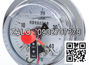 Đồng hồ đo áp suất 3 kim chân sau có tiếp điện 0-40MPA