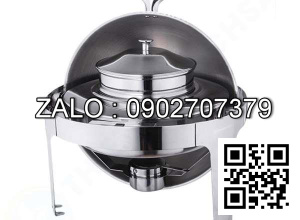 Nồi Soup Buffet Tròn Chân Vàng Nắp Pc Nhìn Thấy Thức Ăn NF2138-G