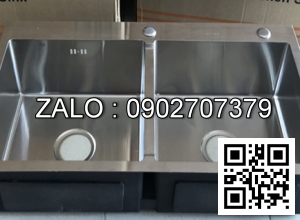 Bồn Chậu Rửa Chén Đúc Plus 100X50 Cm 100% Inox 304 Hàng Loại 1 Có 2 Ngăn Lớn Đều Nhau