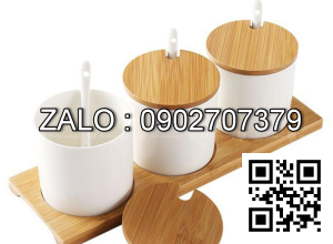 Bộ 3 hũ đựng gia vị (Kiện 18 bộ)