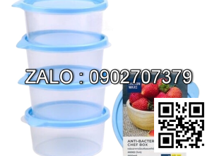 Bộ 4 hộp nhựa Chef tròn 600ml (Kiện 12 bộ)