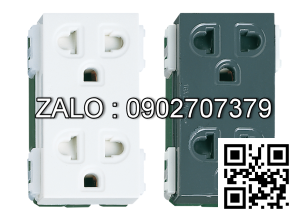 Ổ cắm đơn có màn che ( Màu xanh)