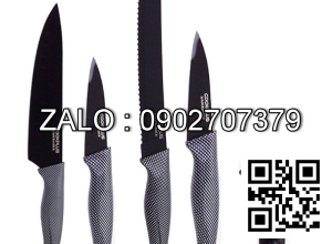 Lock Bộ dao nhà bếp 5 món thép không gỉ (Dao: 4 cái Dụng cụ gọt vỏ trái cây: 1 cái). Thuộc dòng đồ dùng nhà bếp cao cấp. Hàng chính hãng - COOKPLUS CKK101S5BLK - Giới hạn 5 sản phẩm/khách hàng