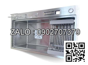 Chậu rửa bát KAGOL K7846B-BT 304 một hố có bàn, cài dao bậc thang, inox 304 (780x460x240 mm)