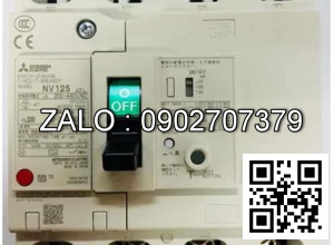 CB khối chống giật Mitsubishi NV125-SV 4P 125A 30kA 30mA