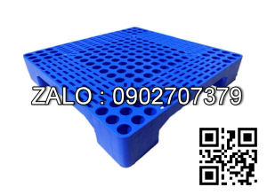 Pallet nhựa lót sàn 600x600x100mm màu xanh