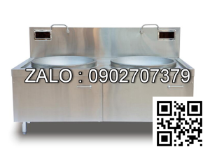 Bếp từ công nghiệp đôi mặt lõm 2 vòi nước