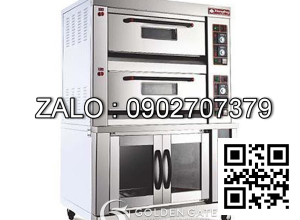 Lò nướng 2 tầng 4 khay dùng gas Hongling có ủ bột Model HLY-204EP