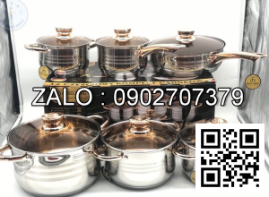 Bộ nồi 6 món Engelberg vung kính công nghệ Đức (Kiện 20 bộ)