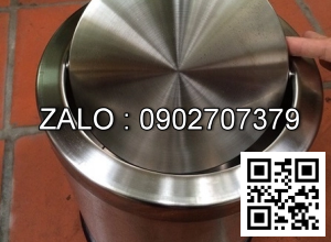 Bán thùng rác inox Hà Nội tròn nắp bập bênh A36-H