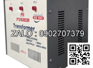 Biến áp tự ngẫu 3 pha 380V/460V-480V 3KVA-Dây đồng - Nhản hiệu : Fushin