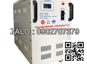 Biến áp cách ly 1P 220V/110V-220V 10KVA-Dây Đồng - Nhản hiệu : Fushin