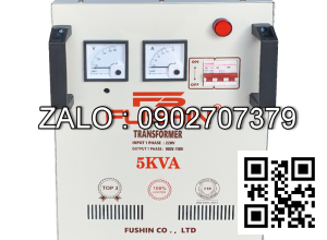 Biến áp cách ly 1P 220V/110V-220V 5KVA-Dây Đồng - Nhản hiệu : Fushin