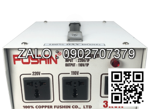 Biến áp tự ngẫu 1P 220V/110V 3KVA-Dây Đồng - Nhản hiệu : Fushin