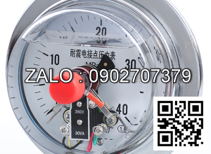 Đồng hồ đo áp suất 3 kim chân sau có tiếp điện 0-40MPA