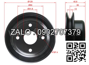 Pulley đầu cốt NISSAN K15,K21,K25 N-21051-GY360
