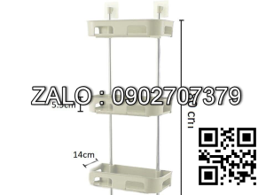 Kệ để đồ dán tường nhựa 3 tầng đặt trên bồn cầu (Kiện 45 cái)