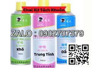 Chai xịt tách khuôn Long Thiên, Khô W-501, Trung tính W-502, Dầu W-503 Thùng 24 chai