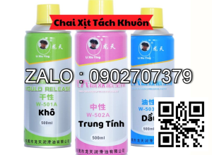 Chai xịt tách khuôn Long Thiên, Khô W-501, Trung tính W-502, Dầu W-503 Thùng 24 chai