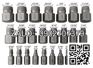 Bộ 25 mũi ren ngược nhổ bu-lông gãy