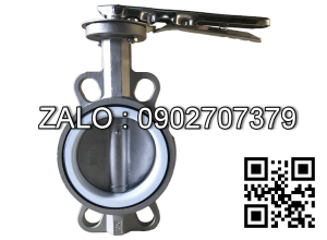 Van bướm tay gạt ron teflon Inox SUS304 DN50